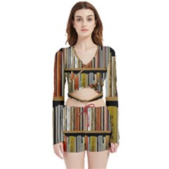 Book Nook Books Bookshelves Comfortable Cozy Literature Library Study Reading Reader Reading Nook Ro Velvet Wrap Crop Top And Shorts Set