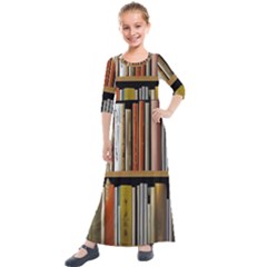 Book Nook Books Bookshelves Comfortable Cozy Literature Library Study Reading Reader Reading Nook Ro Kids  Quarter Sleeve Maxi Dress