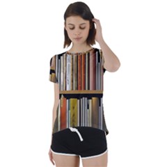 Book Nook Books Bookshelves Comfortable Cozy Literature Library Study Reading Reader Reading Nook Ro Short Sleeve Open Back T-shirt by Maspions