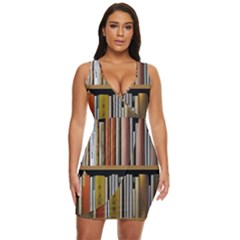 Book Nook Books Bookshelves Comfortable Cozy Literature Library Study Reading Reader Reading Nook Ro Draped Bodycon Dress by Maspions