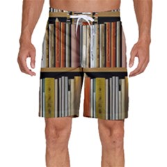 Book Nook Books Bookshelves Comfortable Cozy Literature Library Study Reading Reader Reading Nook Ro Men s Beach Shorts by Maspions