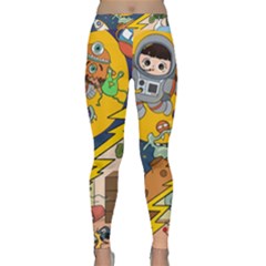 Astronaut Moon Monsters Spaceship Universe Space Cosmos Classic Yoga Leggings