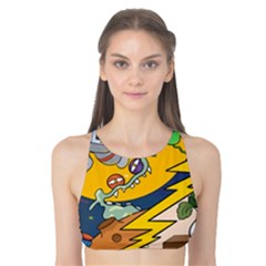 Astronaut Moon Monsters Spaceship Universe Space Cosmos Tank Bikini Top