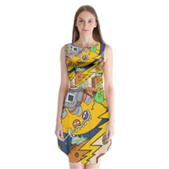 Astronaut Moon Monsters Spaceship Universe Space Cosmos Sleeveless Chiffon Dress  