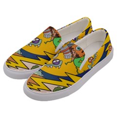 Astronaut Moon Monsters Spaceship Universe Space Cosmos Men s Canvas Slip Ons by Maspions