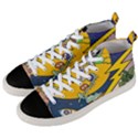 Astronaut Moon Monsters Spaceship Universe Space Cosmos Men s Mid-Top Canvas Sneakers View2