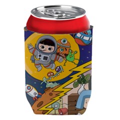 Astronaut Moon Monsters Spaceship Universe Space Cosmos Can Holder