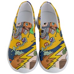 Astronaut Moon Monsters Spaceship Universe Space Cosmos Men s Lightweight Slip Ons