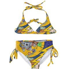 Astronaut Moon Monsters Spaceship Universe Space Cosmos Kids  Classic Bikini Set by Maspions