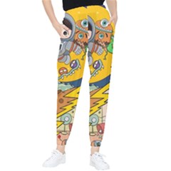 Astronaut Moon Monsters Spaceship Universe Space Cosmos Women s Tapered Pants