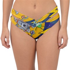 Astronaut Moon Monsters Spaceship Universe Space Cosmos Double Strap Halter Bikini Bottoms by Maspions