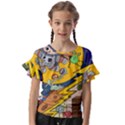 Astronaut Moon Monsters Spaceship Universe Space Cosmos Kids  Cut Out Flutter Sleeves View1