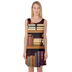 Book Nook Books Bookshelves Comfortable Cozy Literature Library Study Reading Room Fiction Entertain Sleeveless Satin Nightdress