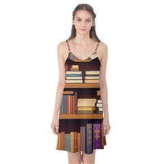 Book Nook Books Bookshelves Comfortable Cozy Literature Library Study Reading Room Fiction Entertain Camis Nightgown  by Maspions