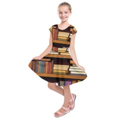 Book Nook Books Bookshelves Comfortable Cozy Literature Library Study Reading Room Fiction Entertain Kids  Short Sleeve Dress by Maspions