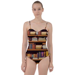 Book Nook Books Bookshelves Comfortable Cozy Literature Library Study Reading Room Fiction Entertain Sweetheart Tankini Set