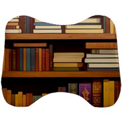 Book Nook Books Bookshelves Comfortable Cozy Literature Library Study Reading Room Fiction Entertain Head Support Cushion by Maspions