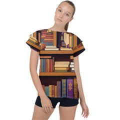 Book Nook Books Bookshelves Comfortable Cozy Literature Library Study Reading Room Fiction Entertain Ruffle Collar Chiffon Blouse