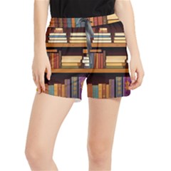 Book Nook Books Bookshelves Comfortable Cozy Literature Library Study Reading Room Fiction Entertain Women s Runner Shorts