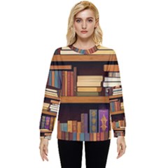 Book Nook Books Bookshelves Comfortable Cozy Literature Library Study Reading Room Fiction Entertain Hidden Pocket Sweatshirt