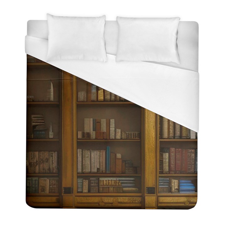 Books Book Shelf Shelves Knowledge Book Cover Gothic Old Ornate Library Duvet Cover (Full/ Double Size)