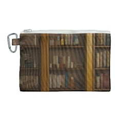 Books Book Shelf Shelves Knowledge Book Cover Gothic Old Ornate Library Canvas Cosmetic Bag (large) by Maspions