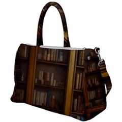 Books Book Shelf Shelves Knowledge Book Cover Gothic Old Ornate Library Duffel Travel Bag