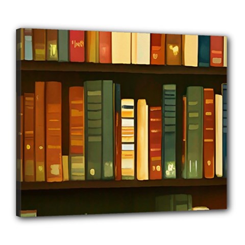 Books Bookshelves Library Fantasy Apothecary Book Nook Literature Study Canvas 24  X 20  (stretched) by Grandong