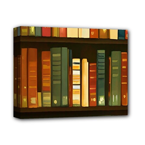 Books Bookshelves Library Fantasy Apothecary Book Nook Literature Study Deluxe Canvas 14  X 11  (stretched) by Grandong