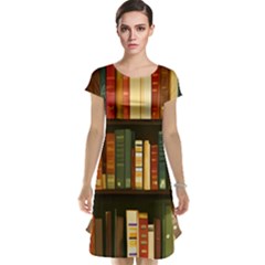 Books Bookshelves Library Fantasy Apothecary Book Nook Literature Study Cap Sleeve Nightdress by Grandong