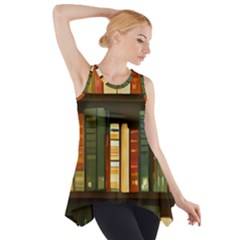 Books Bookshelves Library Fantasy Apothecary Book Nook Literature Study Side Drop Tank Tunic by Grandong