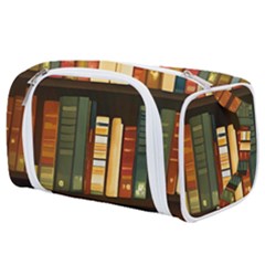 Books Bookshelves Library Fantasy Apothecary Book Nook Literature Study Toiletries Pouch by Grandong