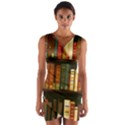 Books Bookshelves Library Fantasy Apothecary Book Nook Literature Study Wrap Front Bodycon Dress View1