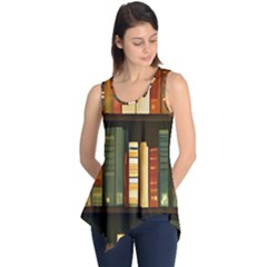 Books Bookshelves Library Fantasy Apothecary Book Nook Literature Study Sleeveless Tunic by Grandong