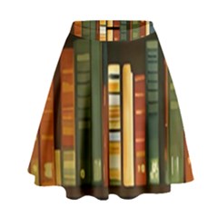 Books Bookshelves Library Fantasy Apothecary Book Nook Literature Study High Waist Skirt by Grandong