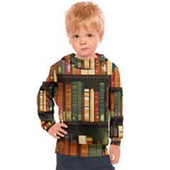 Books Bookshelves Library Fantasy Apothecary Book Nook Literature Study Kids  Hooded Pullover by Grandong