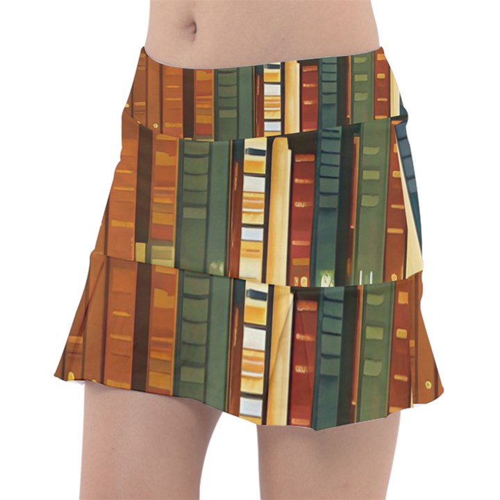 Books Bookshelves Library Fantasy Apothecary Book Nook Literature Study Classic Tennis Skirt