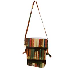 Books Bookshelves Library Fantasy Apothecary Book Nook Literature Study Folding Shoulder Bag by Grandong