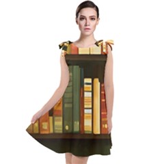 Books Bookshelves Library Fantasy Apothecary Book Nook Literature Study Tie Up Tunic Dress by Grandong