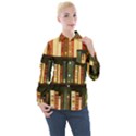 Books Bookshelves Library Fantasy Apothecary Book Nook Literature Study Women s Long Sleeve Pocket Shirt View1