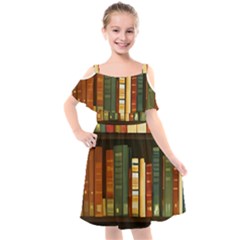 Books Bookshelves Library Fantasy Apothecary Book Nook Literature Study Kids  Cut Out Shoulders Chiffon Dress by Grandong