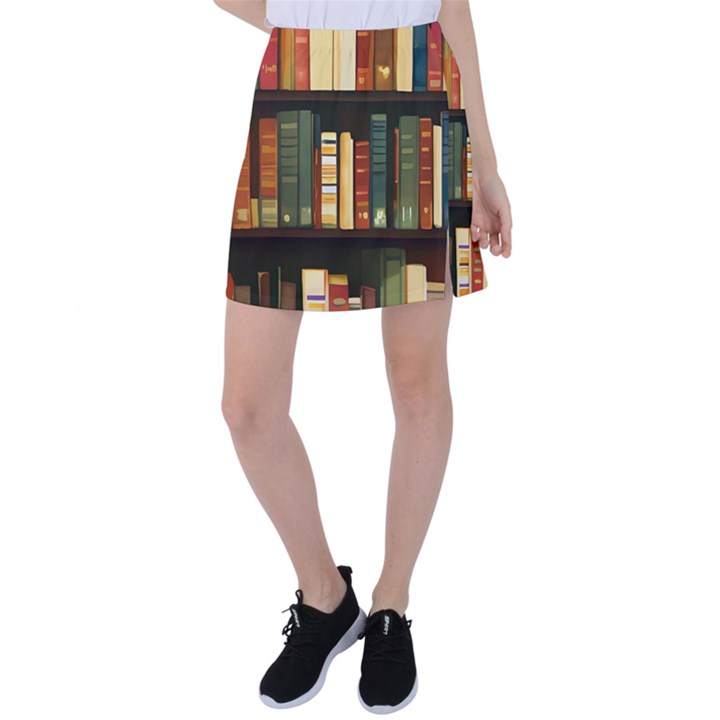 Books Bookshelves Library Fantasy Apothecary Book Nook Literature Study Tennis Skirt