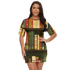 Books Bookshelves Library Fantasy Apothecary Book Nook Literature Study Just Threw It On Dress by Grandong