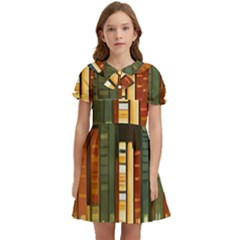 Books Bookshelves Library Fantasy Apothecary Book Nook Literature Study Kids  Bow Tie Puff Sleeve Dress by Grandong