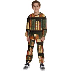 Books Bookshelves Library Fantasy Apothecary Book Nook Literature Study Kids  Sweatshirt Set by Grandong