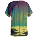 Nature Swamp Water Sunset Spooky Night Reflections Bayou Lake Women s Oversized T-Shirt View2