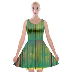 Nature Swamp Water Sunset Spooky Night Reflections Bayou Lake Velvet Skater Dress by Grandong