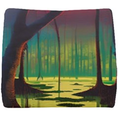 Nature Swamp Water Sunset Spooky Night Reflections Bayou Lake Seat Cushion by Grandong