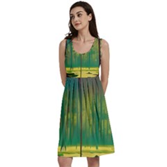 Nature Swamp Water Sunset Spooky Night Reflections Bayou Lake Classic Skater Dress by Grandong