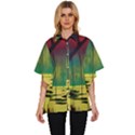 Nature Swamp Water Sunset Spooky Night Reflections Bayou Lake Women s Batwing Button Up Shirt View1